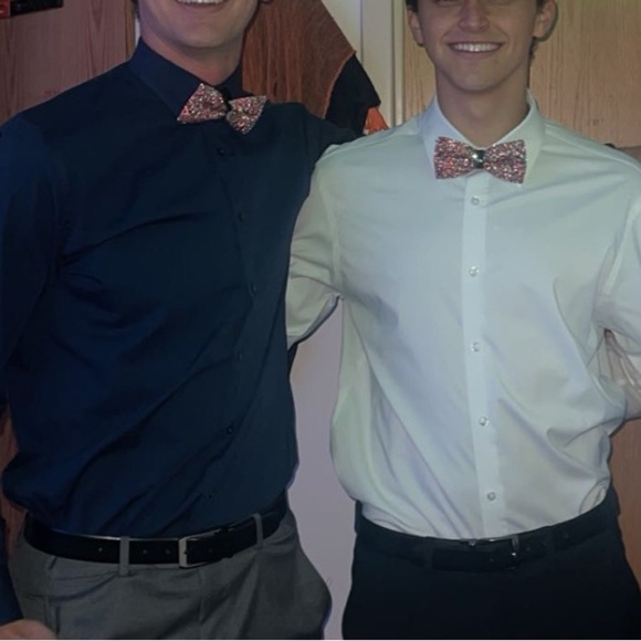 Sparkle Rhinestone Bow Tie Pink Silver Black Formal Bow Tie - Picture 2 of 2